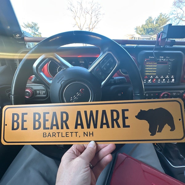 Be Bear Aware Sign, Personalized Family Name Cabin Sign, Custom Bear ...