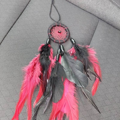 Black Crescent Moon Dream Catcher With Crystal - Etsy