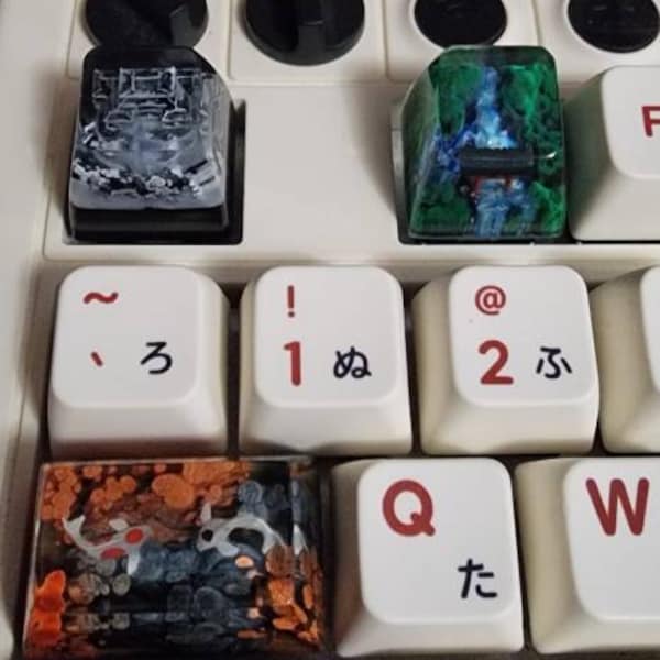 Black Orange Koi Artisan Keycap Custom Keycaps Koi Fish Resin Keycap ...
