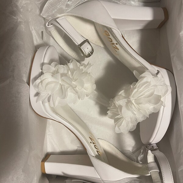 block heel platform wedding shoes