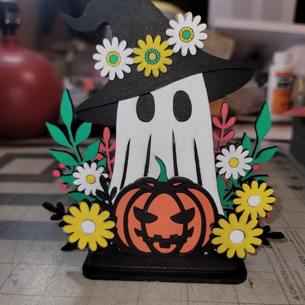 Halloween Ghost Laser Cut File Ghost Pumpkin Flowers 3d Template