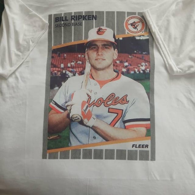 New Men's T-shirt Bill BILLY RIPKEN F*ck Face 1989 Fleer Baseball