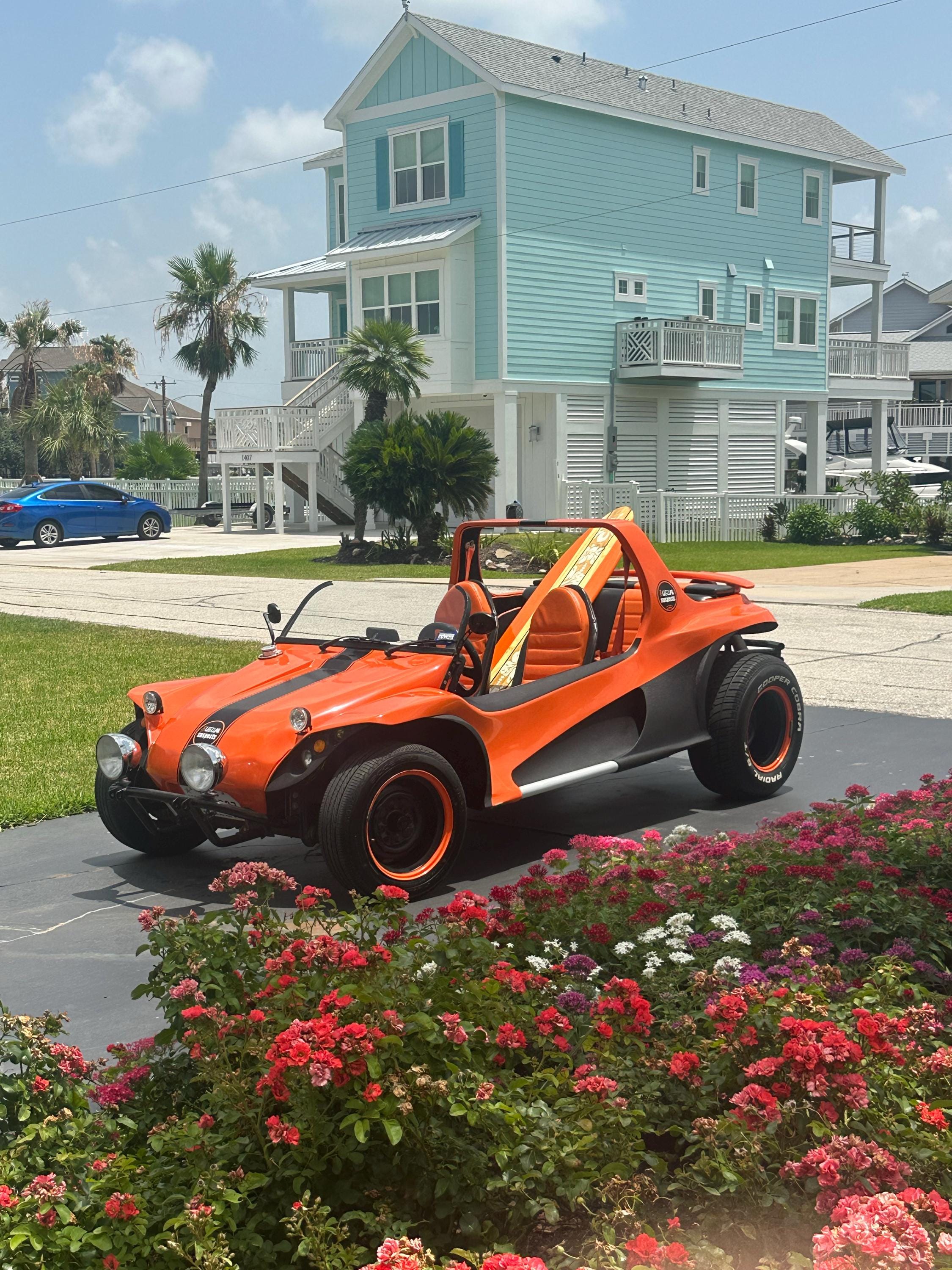 Orange and Hibiscus Wooden Surfboard Wall Art and Home Decor