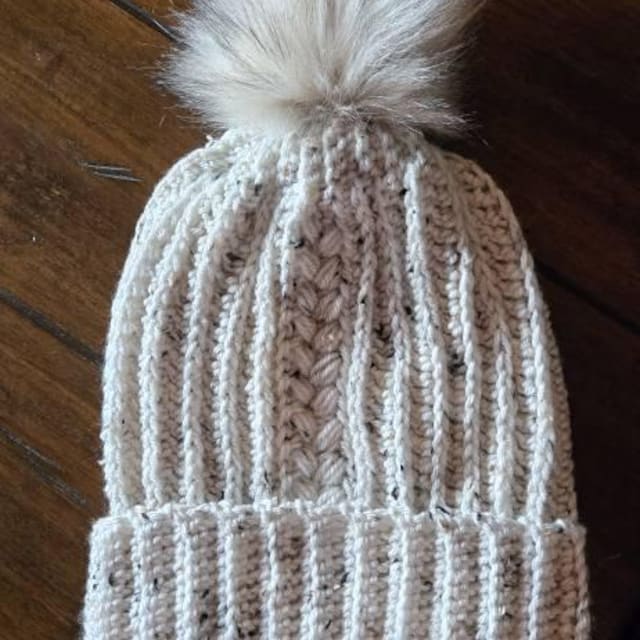 A customer's finished Autumn Wheat Hat Beanie Crochet Pattern