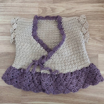Crochet Dress PATTERN Lavender Wrap Dress sizes up to 8 Years english ...