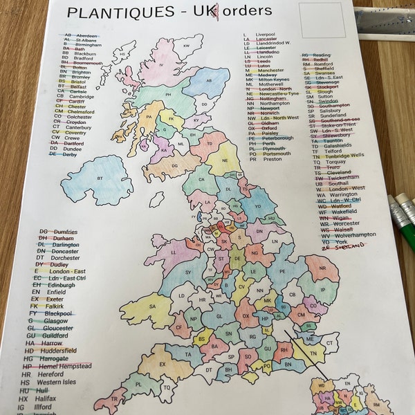 UK Sales Map, Business Postcode Sales Map, Colour in Map, Etsy Sales ...