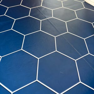 Quadrostyle Blue Hexagon Tile | Vinyl Floor Tile Sticker Panel