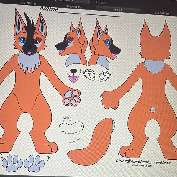 Fursuit Lineart | Furry Reference Sheet - Etsy Australia