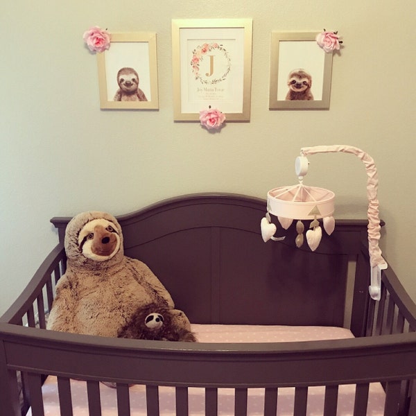 Nursery Wall Art, Baby Sloth Print, Nursery Decor, Sloth Art, Cute Baby ...