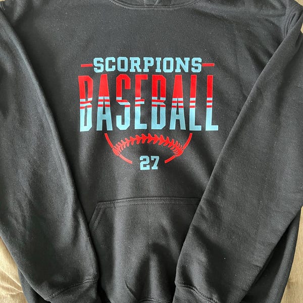 Custom Baseball Hoodie, Personalized Baseball Sweat, Baseball Team Name ...