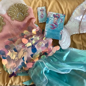 Set Gioielli Da Principessa Sirena Per Bambine - Collana, Corona, Bracciali E Orecchini Viola - Foto 4