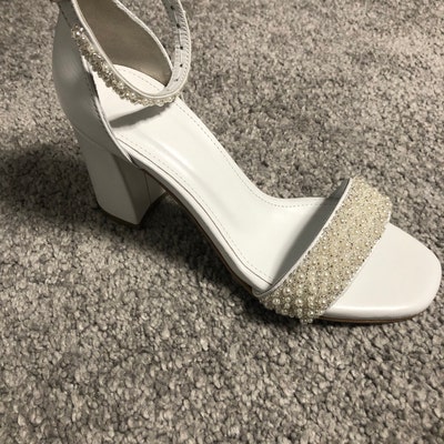Block Heels for Bride, Wedding Heels Ivory Shoes for Bride, Block Heel ...