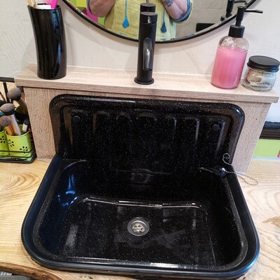 German Vintage Sink, Farmhouse Sink, Wall-mounted Sink, Black Kitchen ...