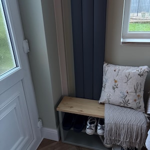 Handmade Rustic Shoe Bench: Solid Wood Farmhouse Entryway Rack