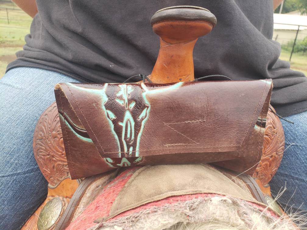 Leather Saddle phone holder Saddle sack Pommel bag phone pouch Western phone case
