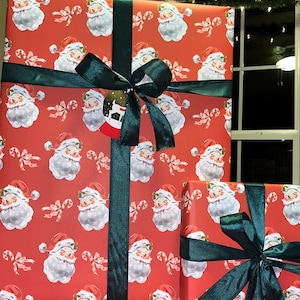 12 Sheets Christmas Wrapping Paper - Funny Santa Design 19.7x27.6 Inch