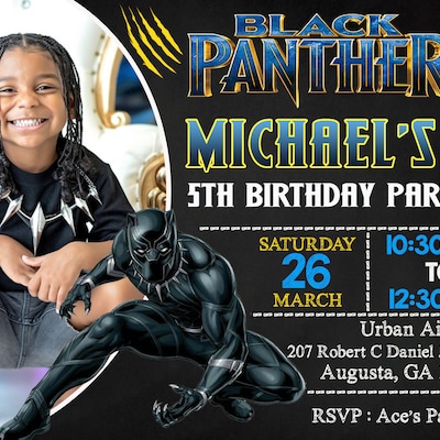 Printable Black Panther Birthday Party Invitation - Etsy