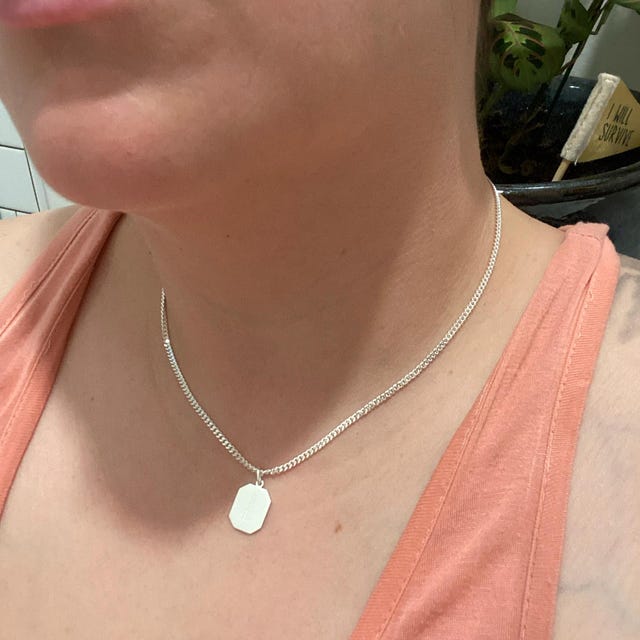 Engraved Initial Pendant Necklace by Gracepersonalized