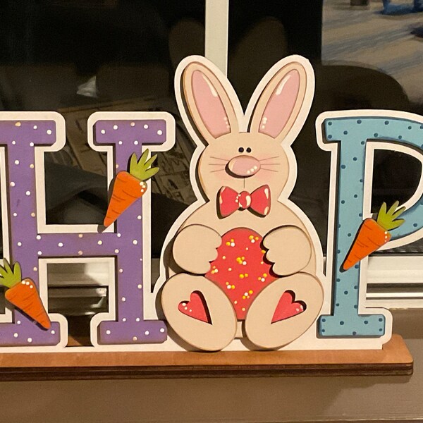 HOP Standing Bunny Shelf Sitter SVG | Laser Cut File | Glowforge ...