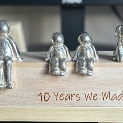 10 Years We Made a Family Tin Sculpture Figurines 10th Anniversary Tin ...