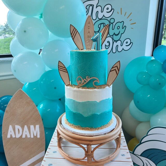 Baby On Board Cake Topper - First Birthday Surfer Cake Topper,Baby o
