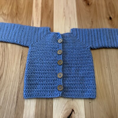 Cozy Baby Cardigan Crochet Pattern Preemie 4-6 Lb, Newborn, 0-3, 3-6, 6 ...