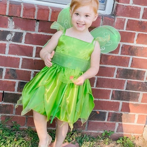 Tinkerbell Fairy Inspired Green Satin Spaghetti Strap Gown - Etsy