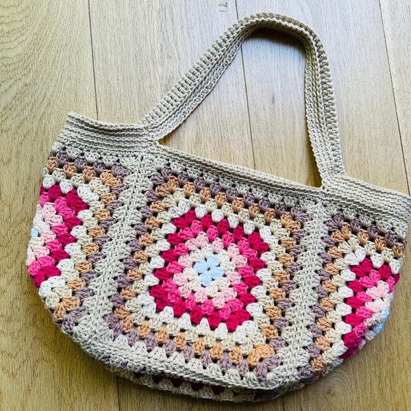 Granny Square Beach Bag Crochet Pattern Downloadable PDF Etsy