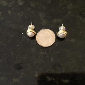 Customer photo from Helen, Large Raw Pearl Stud Earring