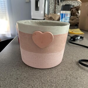 400★Heart鉢pink モルタル雑貨　（お任せ植物付き）168 8 Inch Pot - Pink Pot - Pink Planter - Large Planter - Planter Pot