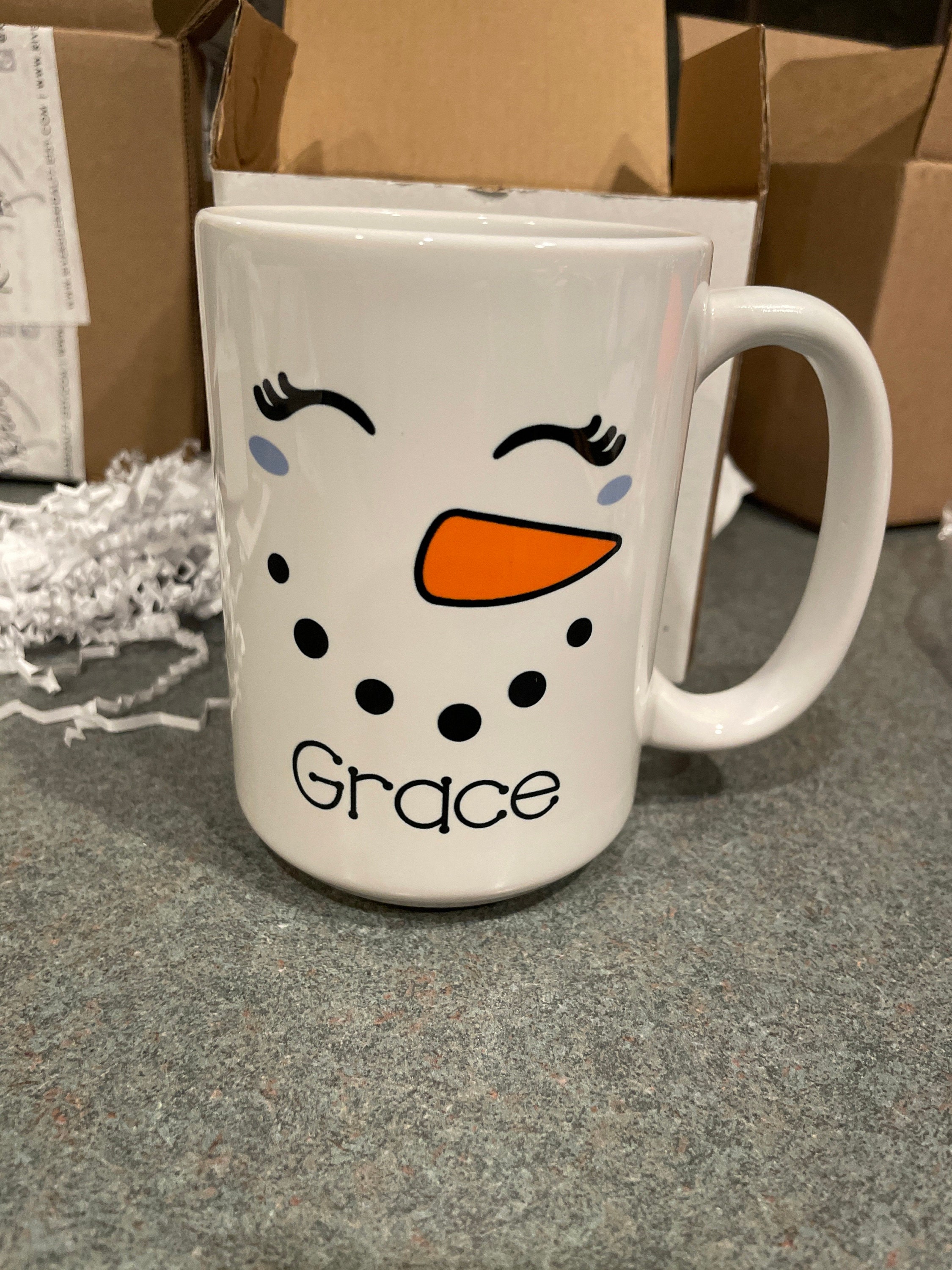 secret santa gift, snowman face mug, personalized hot chocolate mugs, funny coffee mugs