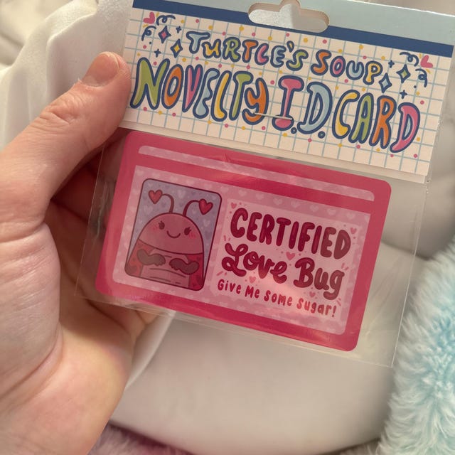 Certified Love Bug Fake Drivers License, Funny ID Card, Valentines