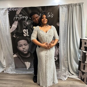 Prom Send Off Step and Repeat, Prom Backdrop, Prom banner, Class of 2025 backdrop, Graduation Party Banner, Black and Silver backdrop, Prom