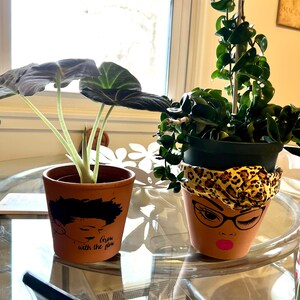 Terracotta Face Planter Pots With Headwrap Pot Head - Etsy