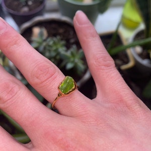Customer photo from Allison, Raw Peridot Ring in Yellow Gold