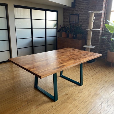 Metal Dining Table Legs set of 2. Copper Colour Steel Table Legs. Table ...