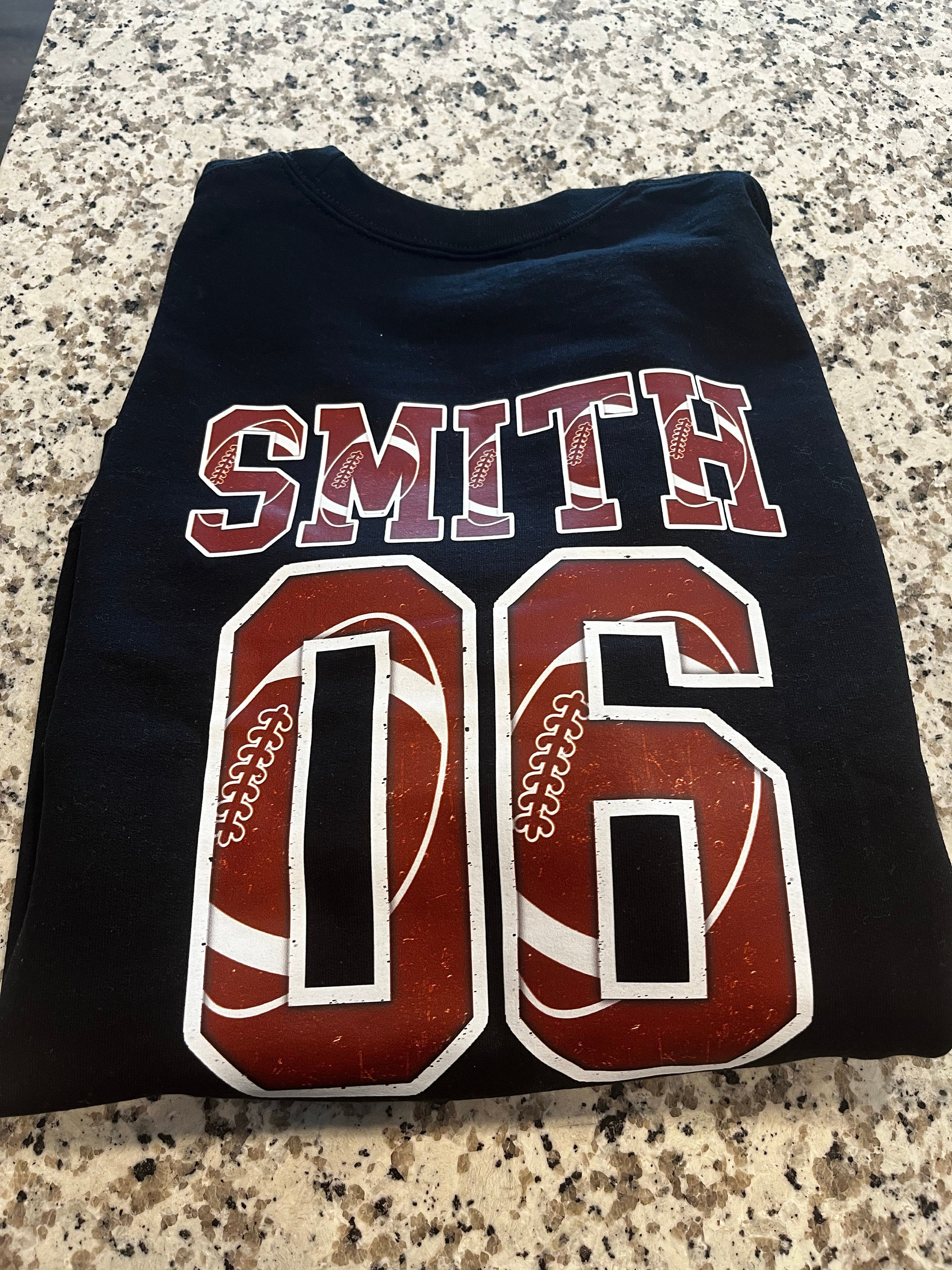 Personalized Football Mom Sweatshirt, Custom Game Day Football Tee, Child Name & Number Football Game Season Shirt, Gameday Sports Mama Tee