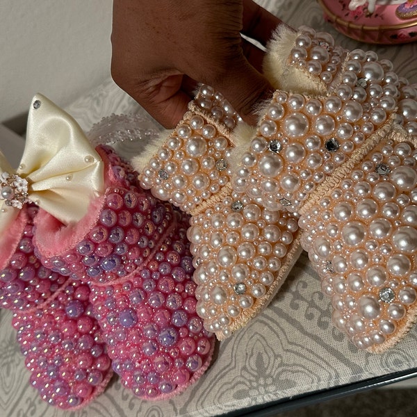 Newborn Baby Girl Bling Rhinestone Shoes - Crib Shoes- Baby Snow Boots ...