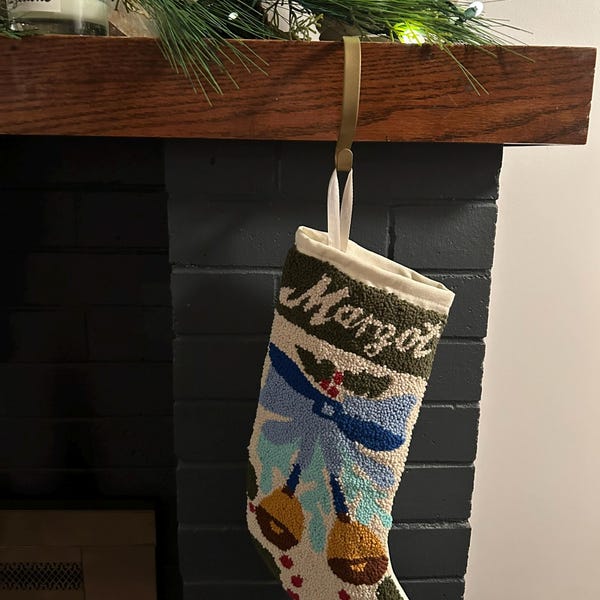 Personalized Punch Needle Christmas Stocking, Custom Embroidered Family ...