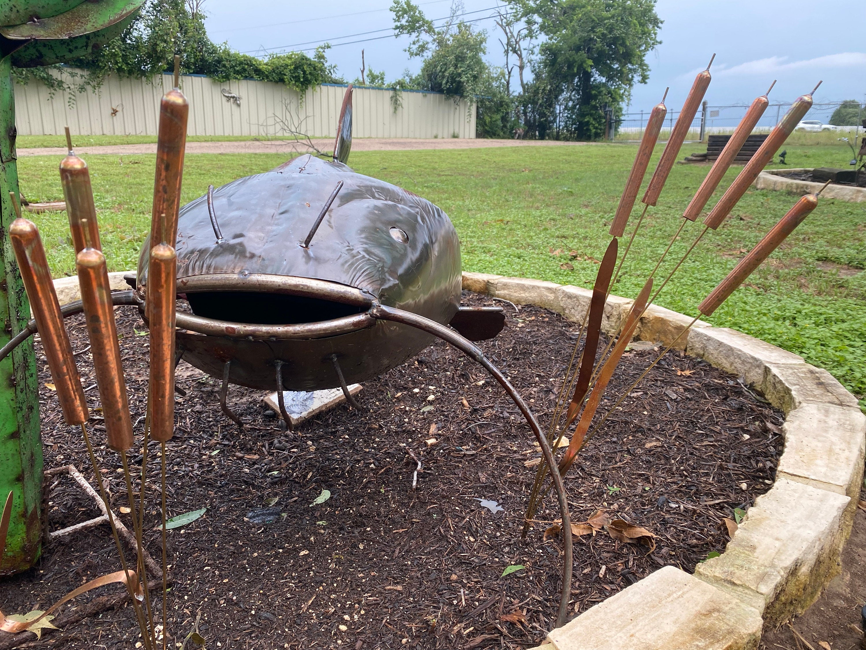 Copper Cattail Wind Chimes