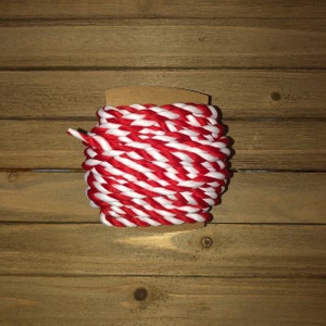 Candy Stripe Twisted Rope -- Red White -- 1/4 Inch -- Peppermint Red ...