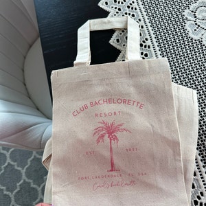 Club Bachelorette Palm Tree Tote Beach Bachelorette Hangover Kit Bag ...