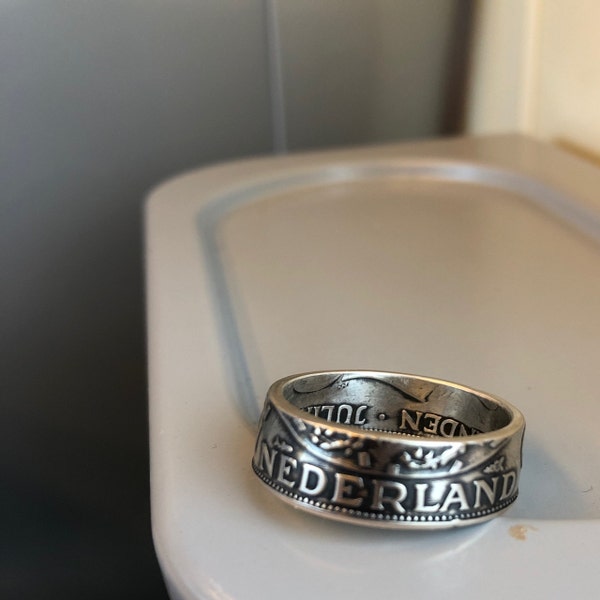 Silver Coin Ring Netherlands - Dutch Coin Ring - Netherlands 2 1/2 ...
