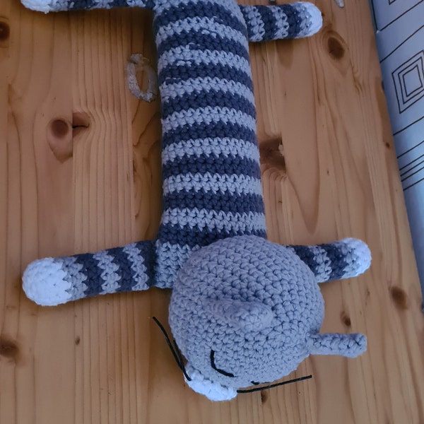 Stiped Cat Pattern Crochet Cat Pattern – Sleepy Striped Amigurumi Kitty, Easy PDF Tutorial ...