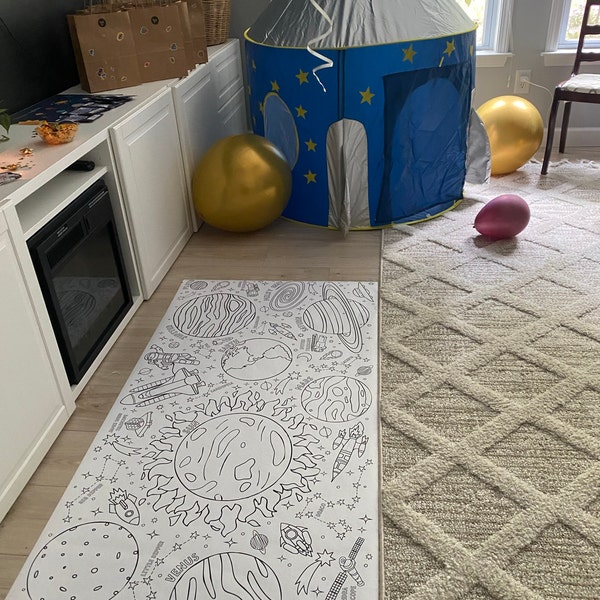 GIANT Outer Space Coloring Poster or Tablecloth | Personalized Outer ...