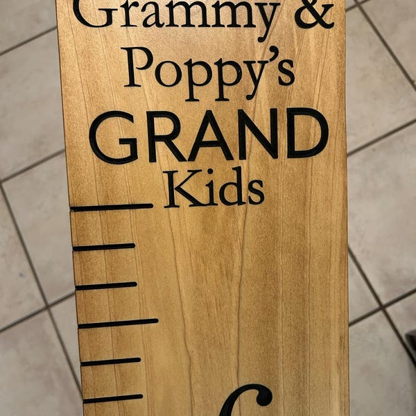 Custom Growth Chart, Vertical Numbers With Family Name, Engraved ...
