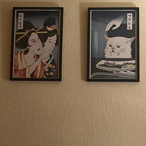 Woman Yelling at Cat Ukiyo-e Style Set of 2 Giclee Prints - Etsy