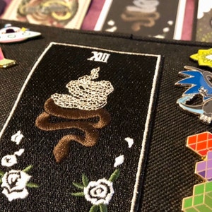 Esoteric Patch Death Tarot Embroidered Patch, Iron on Patch, Snake Patch, Tarot Patch ...