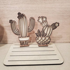 Laser Cut File, Cactus, Layered Cactus, Glowforge, Succulent, Cactus ...