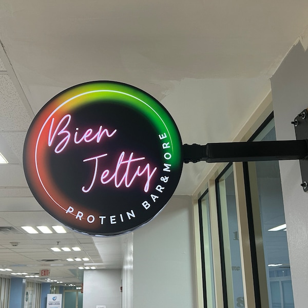 Round Light Box Store Front Sign, Double Sided Projecting Light Box ...